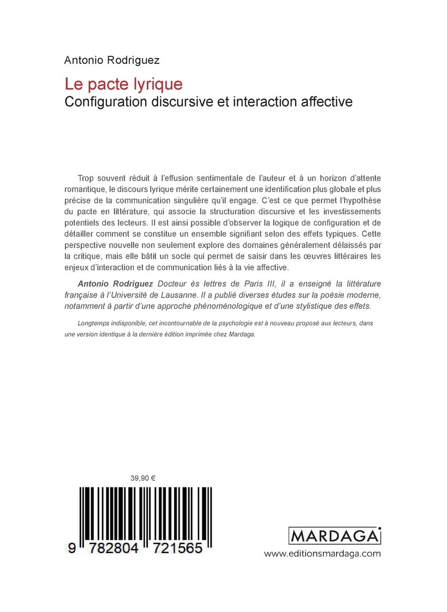 Le pacte lyrique: Configuration discursive et interaction affective  - Image 2
