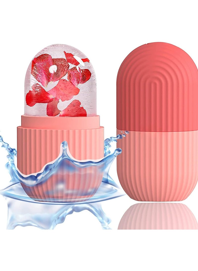 NNEWVANTE - Ice Roller For Face,Beauty Facial Massage Ice Roller,Glow Cube Ice Roller for Face,Skin Care Tools for Eye Wrinkles, Acne Puffiness Relief (Pink)… - Image 1