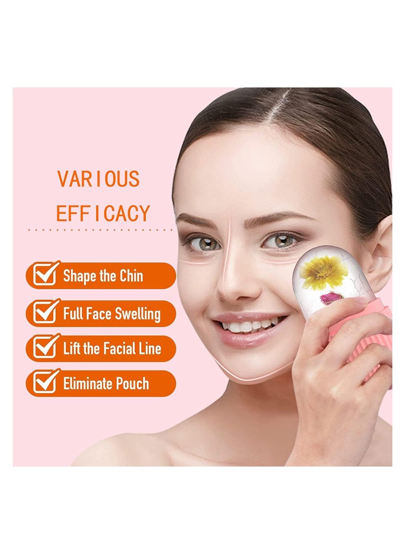 NNEWVANTE - Ice Roller For Face,Beauty Facial Massage Ice Roller,Glow Cube Ice Roller for Face,Skin Care Tools for Eye Wrinkles, Acne Puffiness Relief (Pink)… - Image 1
