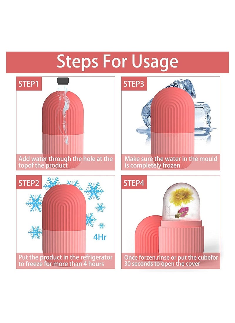 NNEWVANTE - Ice Roller For Face,Beauty Facial Massage Ice Roller,Glow Cube Ice Roller for Face,Skin Care Tools for Eye Wrinkles, Acne Puffiness Relief (Pink)… - Image 1