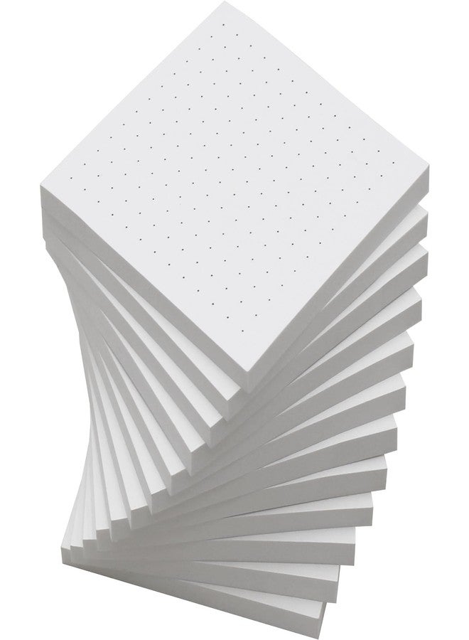 Andoca (12 Pad) Dotted Sticky Notes, 3x3 Inch, Dot Grid Self-Stick Notes, Easy to Post for School, Office, Notebook, White Color Pads/Pack - Image 1