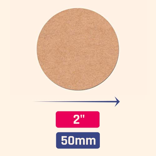 TownStix 2“ Kraft Brown Round Labels Stickers Roll, 500 Pack - Image 2