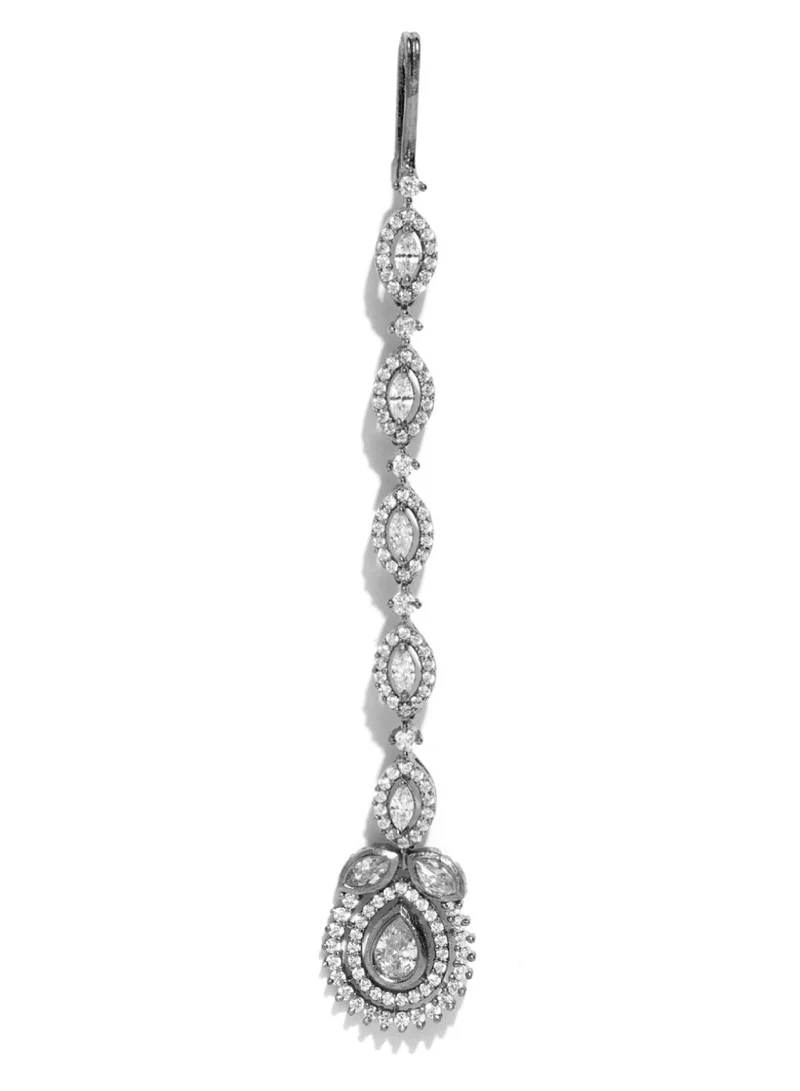 Priyaasi Oxidised AD-Studded Handcrafted Maang Tika
