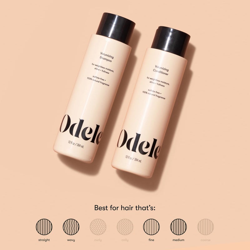 Odele Volumizing Sulfate-Free Shampoo & Conditioner Set, Adds Moisture, Shine, and Fullness for Straight or Wavy Hair Types, 13 Fl Oz Each (2-Pack) - Image 3
