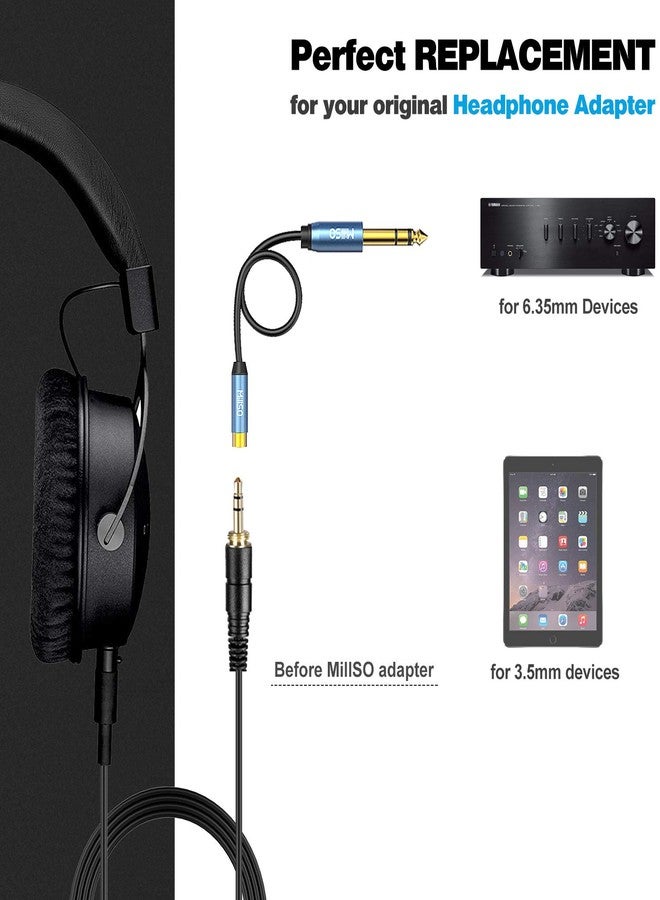MillSO 1/4" Stereo Phone Screw-On Adapter with Cable TRS 1/4'' Male to 1/8'' Female Stereo Headphone Adapter for Stereo System to Audio Technica Headphone Jack Adapter - Image 3