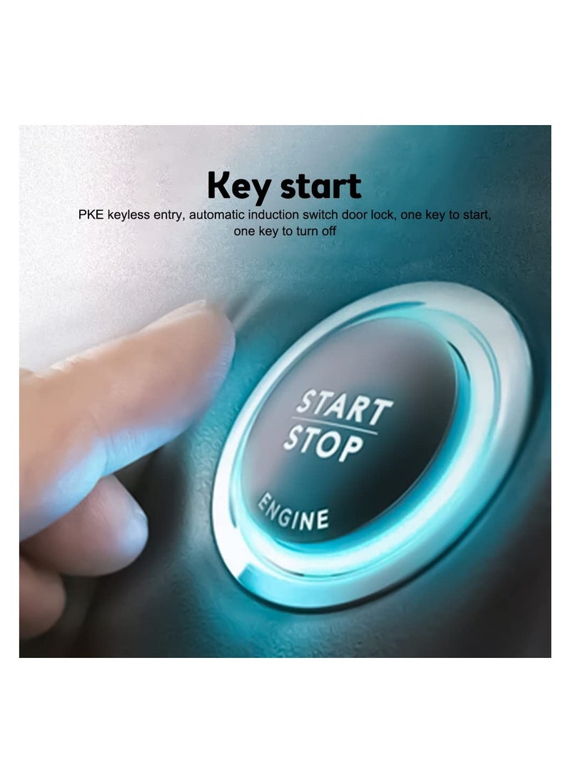 Generic - 12V Car Passive Keyless Entry System PKE Engine Starter Push Button Vehicles Start/Stop Kit Safe Lock with 2 Smart Key for Car Remote Key Phone Control or APP Control - Image 1