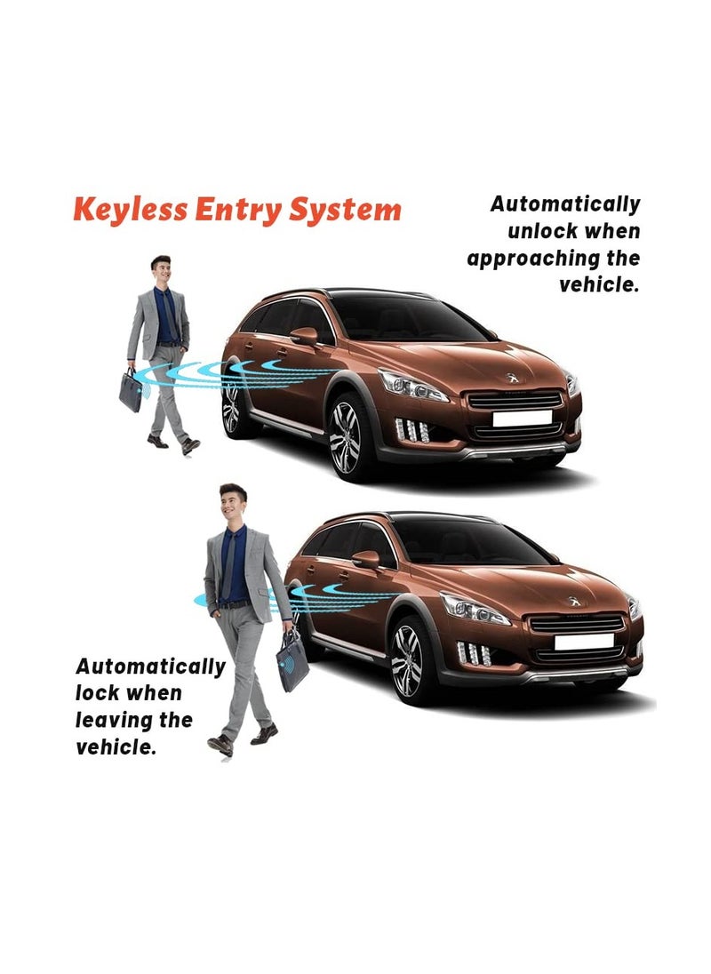 Generic - 12V Car Passive Keyless Entry System PKE Engine Starter Push Button Vehicles Start/Stop Kit Safe Lock with 2 Smart Key for Car Remote Key Phone Control or APP Control - Image 1