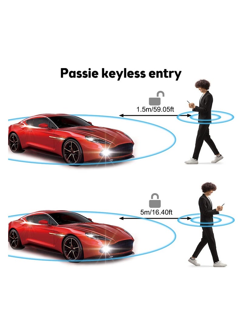 Generic - 12V Car Passive Keyless Entry System PKE Engine Starter Push Button Vehicles Start/Stop Kit Safe Lock with 2 Smart Key for Car Remote Key Phone Control or APP Control - Image 1