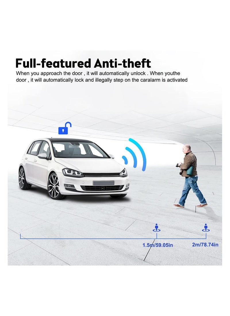 Generic - 12V Car Passive Keyless Entry System PKE Engine Starter Push Button Vehicles Start/Stop Kit Safe Lock with 2 Smart Key for Car Remote Key Phone Control or APP Control - Image 1