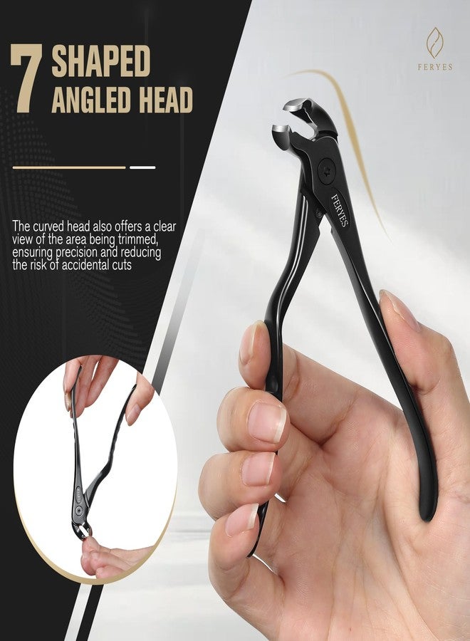 FERYES Ergonomic Non-Slip Long Handle Nail Clippers for Seniors, Unique Angled Head Curve Wide Jaw Opening Toenail Clipper with Catcher for Thick Toenails and Fingernails - Image 4