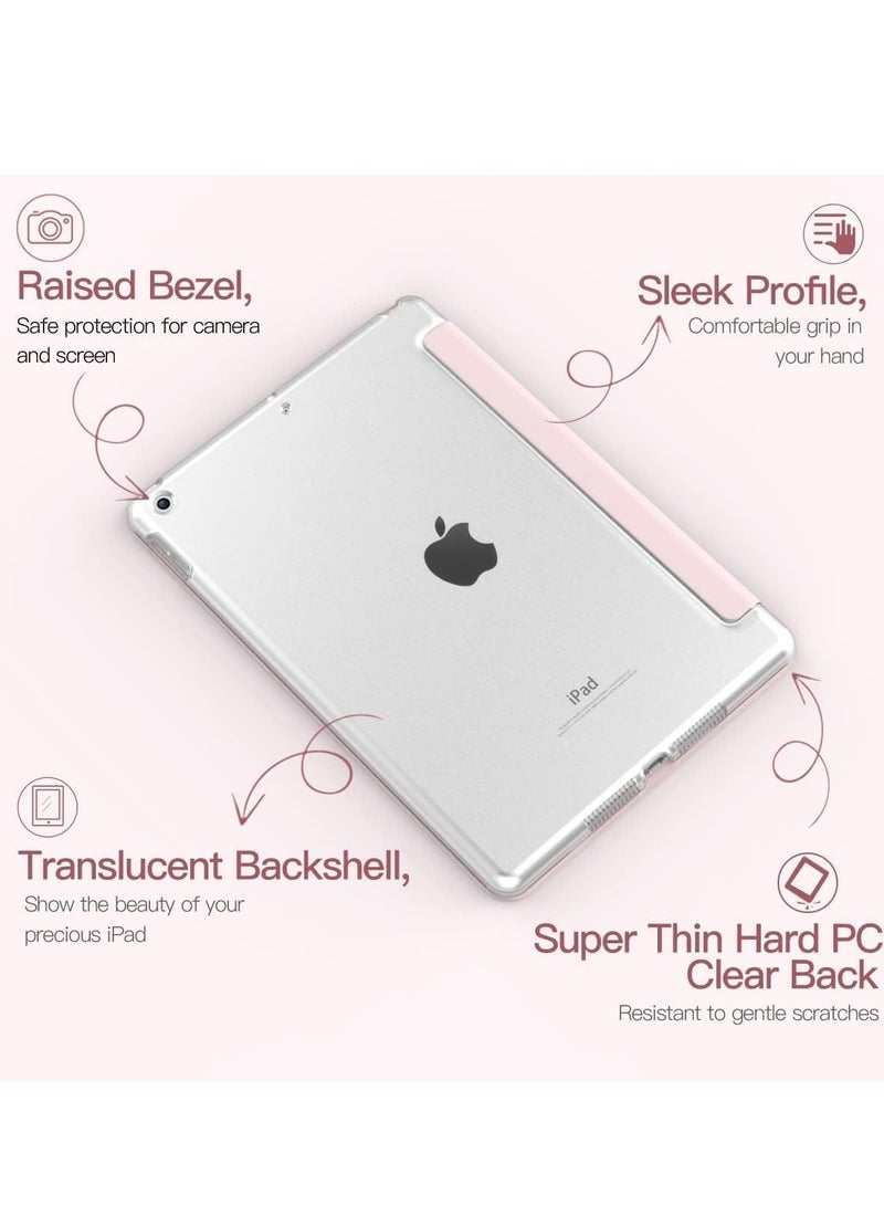 ELTRAZONE iPad 10.2 Case (9th/8th/7th Generation, 2021/2020/2019) - Slim Translucent Hard PC Protective Smart Cover with Stand - Light Pink - Image 5