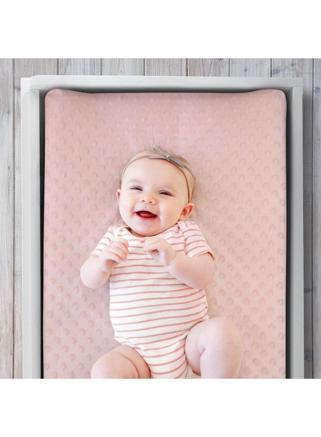 The Peanut Shell أغطية وسادة تغيير الأطفال من بي نات شيل للبنات، شراشف طاولة تغيير مينيكي للبنات، ديكور حضانة زهور وردية، دوار الشمس البوهيمي - Image 4