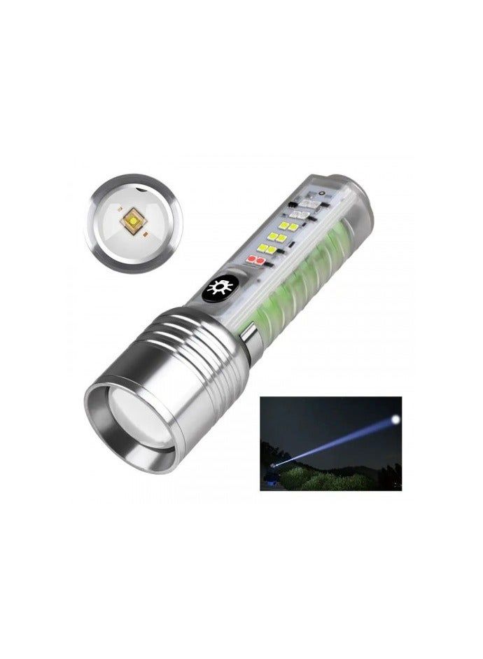High Beam Zooming Flash Light With UV Light Rechargeable Water Proof - Image 1