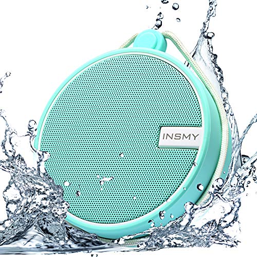 INSMY C12 IPX7 Waterproof Shower Bluetooth Speaker, Portable Small Speaker, Speakers Bluetooth Wireless Loud Clear Sound Support TF Card Suction Cup for Outdoor Kayak Canoe Beach Gift (Mint) - Image 1
