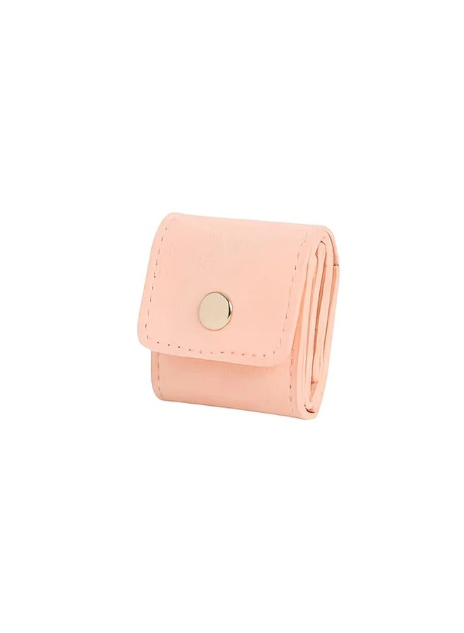 Pink Mini Travel Jewelry Organizer Pouch with Buckle for Earrings Rings Necklaces - Image 1