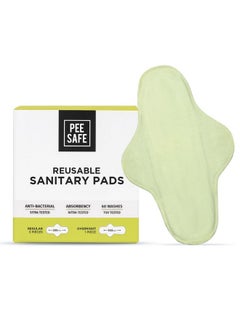 PEESAFE Pee Safe Reusable Sanitary Pads For Women | Anti-Bacterial | Superb Absorbency | Lasts Up To 60 Washes | 3 Regular Pads + 1 Overnight Pad | Skin Friendly | Comfortable & Easy To Use | Pack Of 4  - Image 1