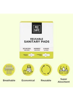 PEESAFE Pee Safe Reusable Sanitary Pads For Women | Anti-Bacterial | Superb Absorbency | Lasts Up To 60 Washes | 3 Regular Pads + 1 Overnight Pad | Skin Friendly | Comfortable & Easy To Use | Pack Of 4  - Image 3