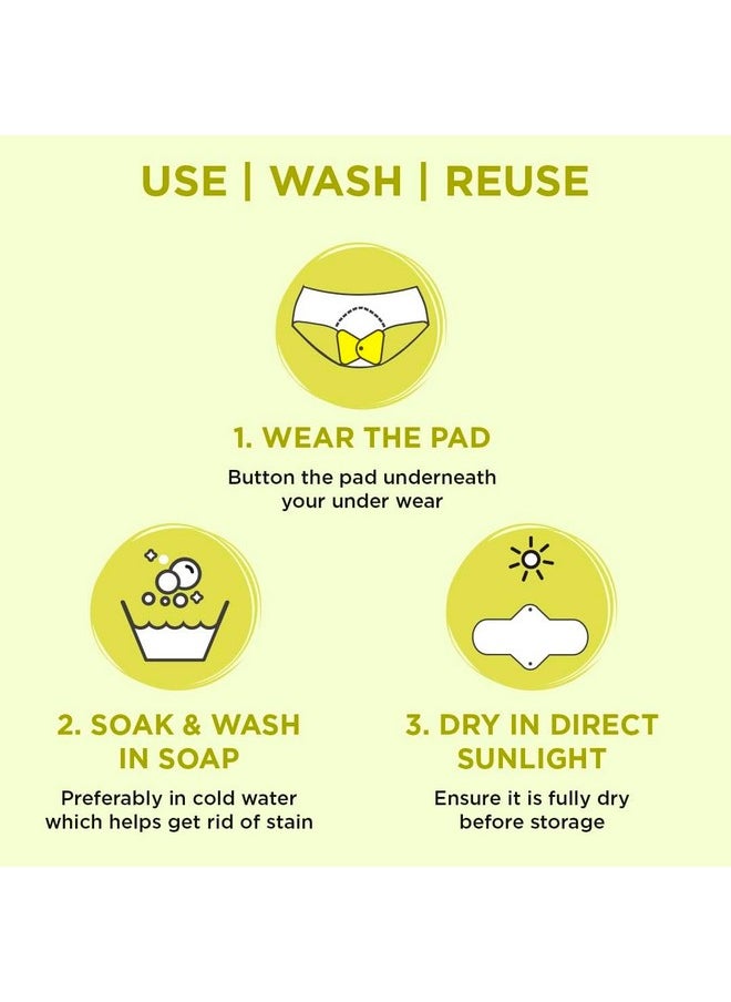 PEESAFE - Pee Safe Reusable Sanitary Pads For Women | Anti-Bacterial | Superb Absorbency | Lasts Up To 60 Washes | 3 Regular Pads + 1 Overnight Pad | Skin Friendly | Comfortable & Easy To Use | Pack Of 4 - Image 1