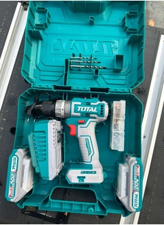 TOTAL Super Total 20V Lithium-Ion Brushless Cordless Impact Drill - 47-Piece Set with 2 Batteries, LED Light, and Carrying Case - 50Nm Torque, 2-Speed Gear, Auto-Lock Chuck TIDLI20508  - Image 4