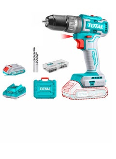 TOTAL Super Total 20V Lithium-Ion Brushless Cordless Impact Drill - 47-Piece Set with 2 Batteries, LED Light, and Carrying Case - 50Nm Torque, 2-Speed Gear, Auto-Lock Chuck TIDLI20508  - Image 5
