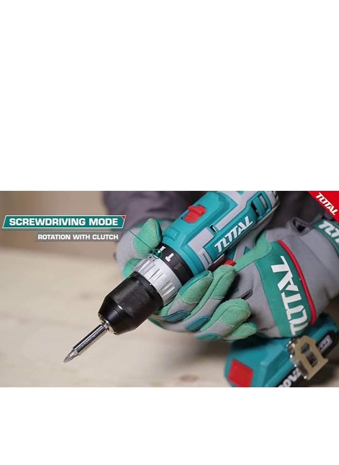TOTAL - Super Total 20V Lithium-Ion Brushless Cordless Impact Drill - 47-Piece Set with 2 Batteries, LED Light, and Carrying Case - 50Nm Torque, 2-Speed Gear, Auto-Lock Chuck TIDLI20508 - Image 1