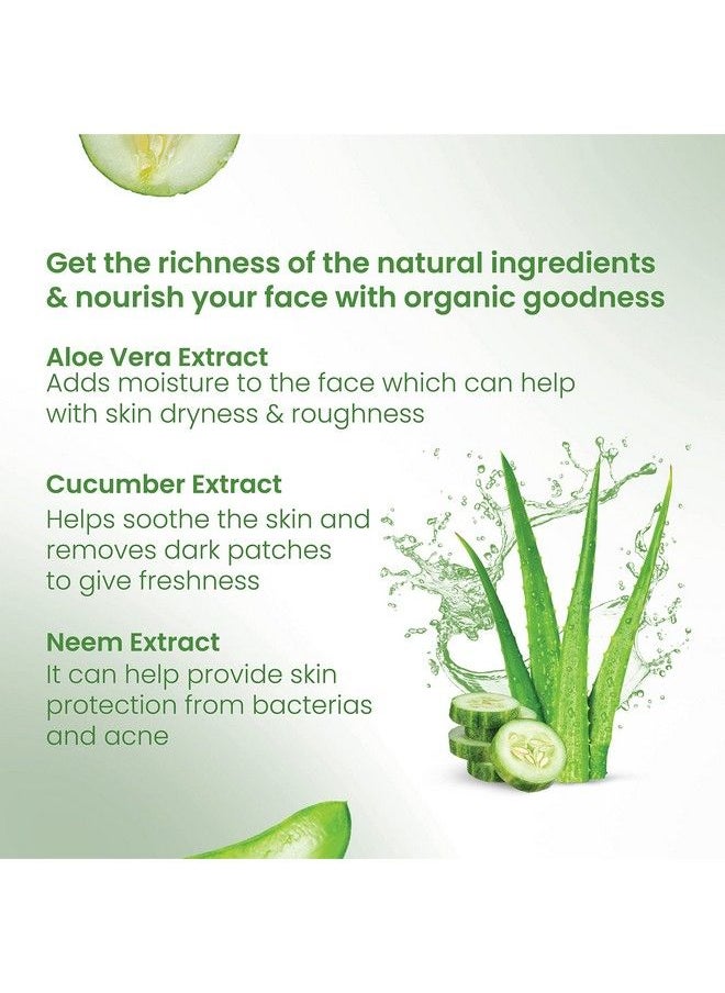 91 AYURVEDA Aloe Vera Face Wash With Cucumber & Vitamin E For All Skin Type Deep Cleanser Soothes Nourishes No Parabens Silicones & Sulphate 100Ml  - Image 5