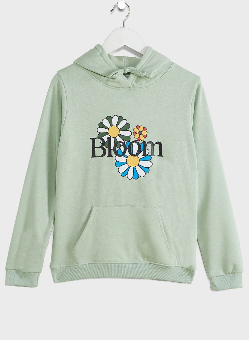 Girls Printed Hoodie