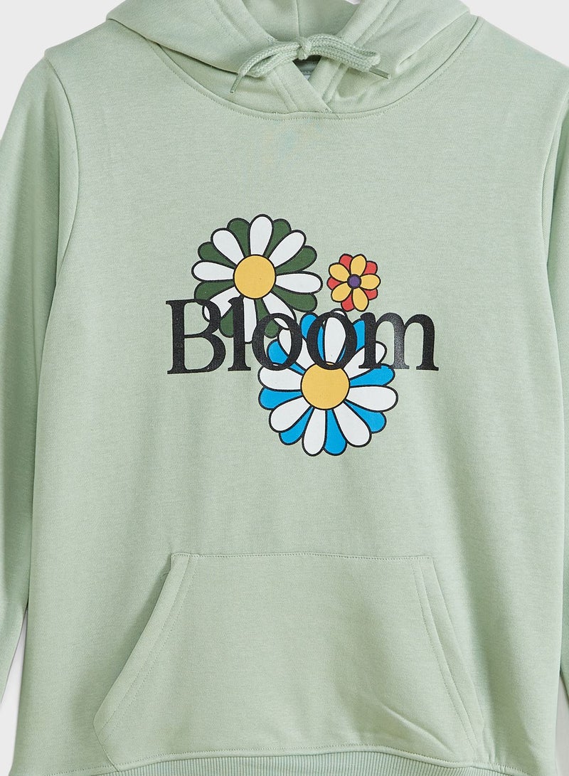 Girls Printed Hoodie