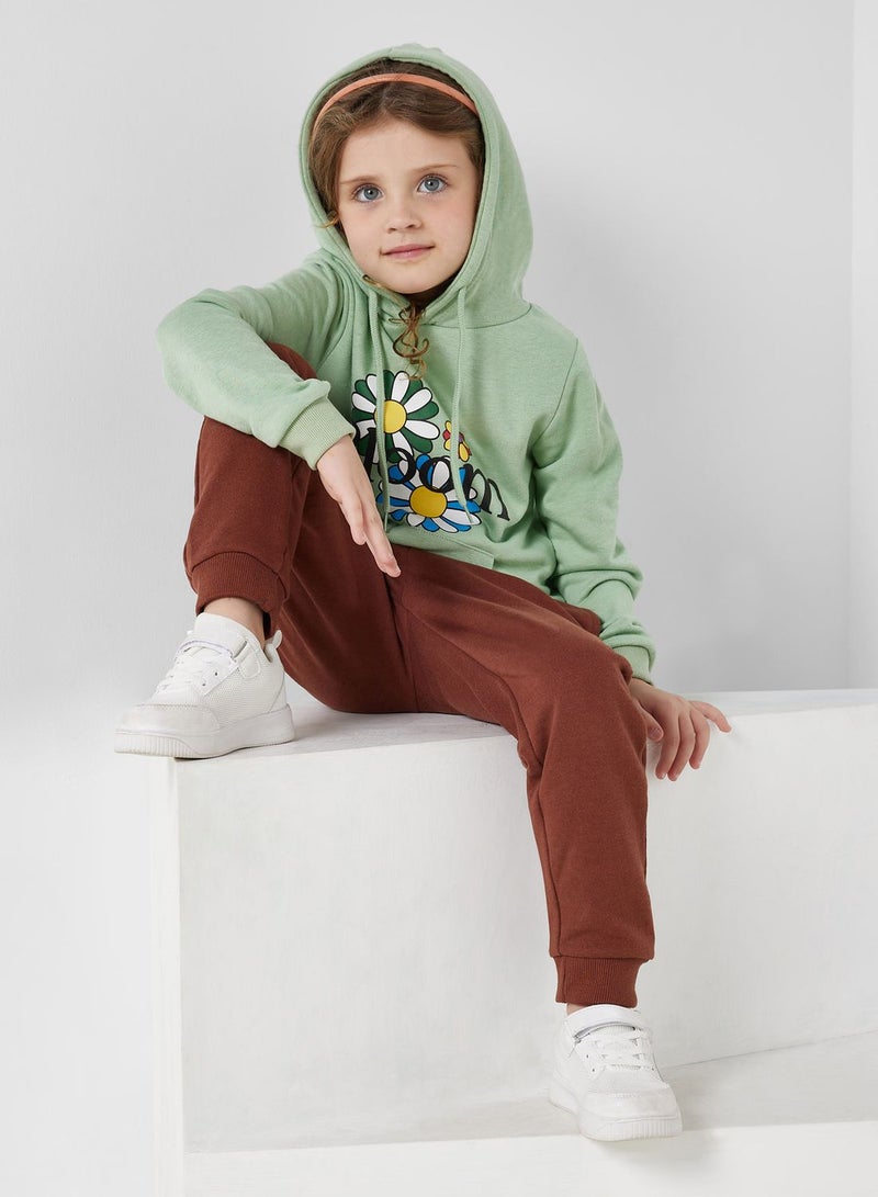 Girls Printed Hoodie