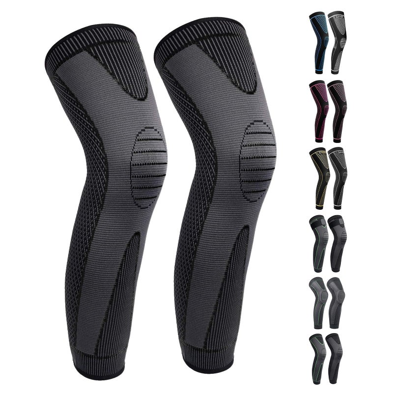 SKDK Full Leg Sleeves Long Compression Leg Sleeve Knee Sleeves Protect Leg, for Man Women Basketball, Arthritis Cycling Sport Football, Reduce Varicose Veins and Swelling of Legs - Image 5