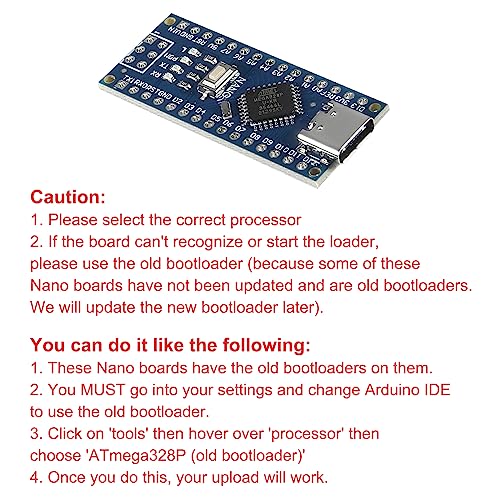 AITIAO 4Pcs for Nano V3.0, Nano Board ATmega328P 5V 16M Micro-Controller Board CH340C Chip 5V 16MHz Type-C Connection Compatible with Nano V3.0(Without USB Cable) - Image 3