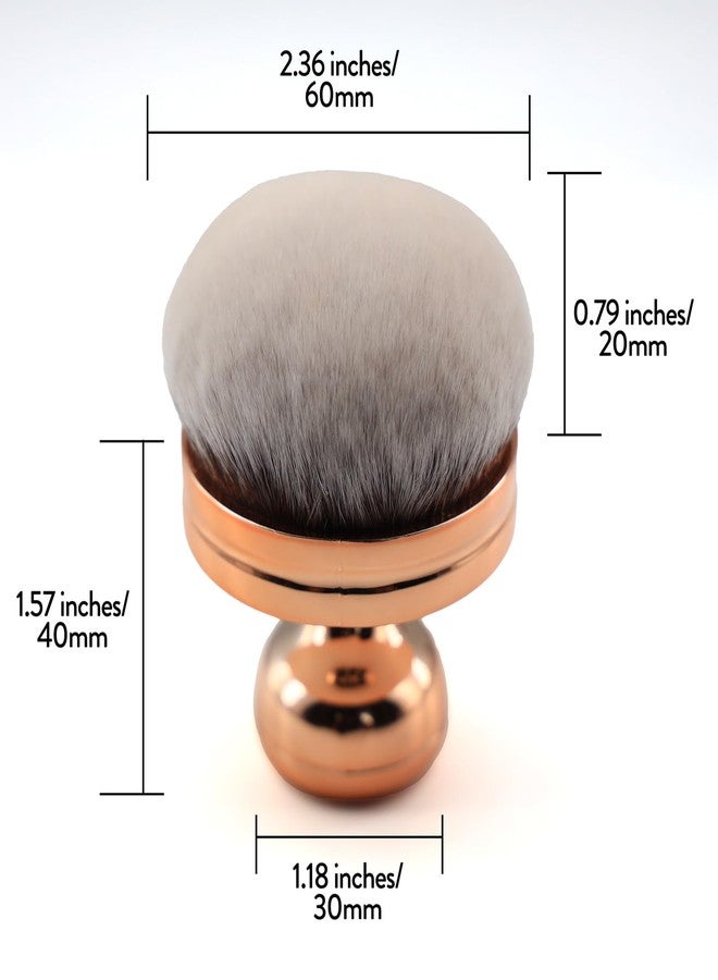 DRIPOO Foundation Brush for Liquid Makeup, Self Tanner Brush Round Kabuki Professional Makeup Brushes Blending Mineral Powder Buffing Stippling Makeup Tools, Rose Gold - Image 2