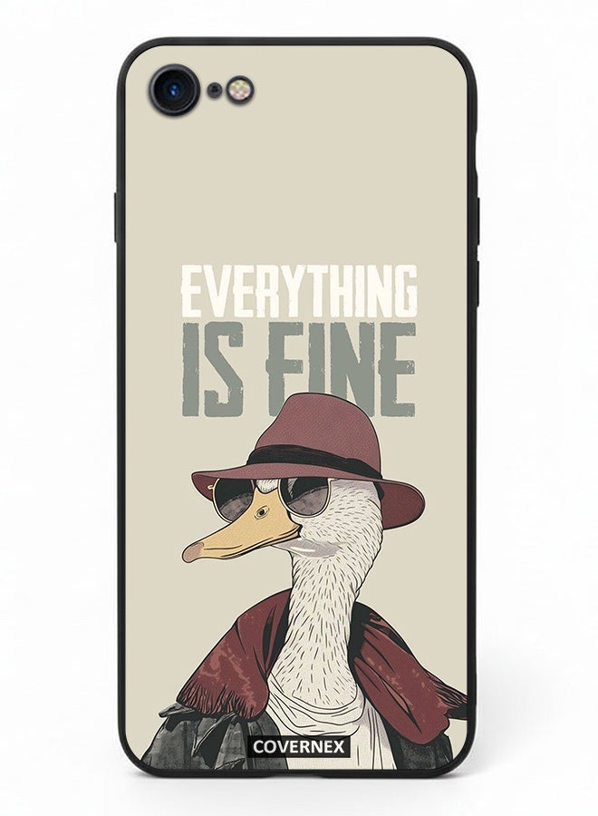 Covernex Apple iPhone SE 2020/2022 Protective Case Cover Printed Featuring Everything is Fine Stylish Ostrich - Image 2
