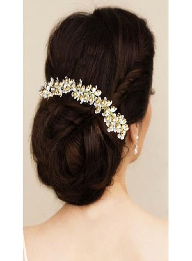 Ansh Attractive Artificial Metal White Flower and Golden Pearl Hair Pins/Clips/Juda Pins | Hair Accessories for Women & Girls (Combo Pack of 2493 & 2531) - Image 3