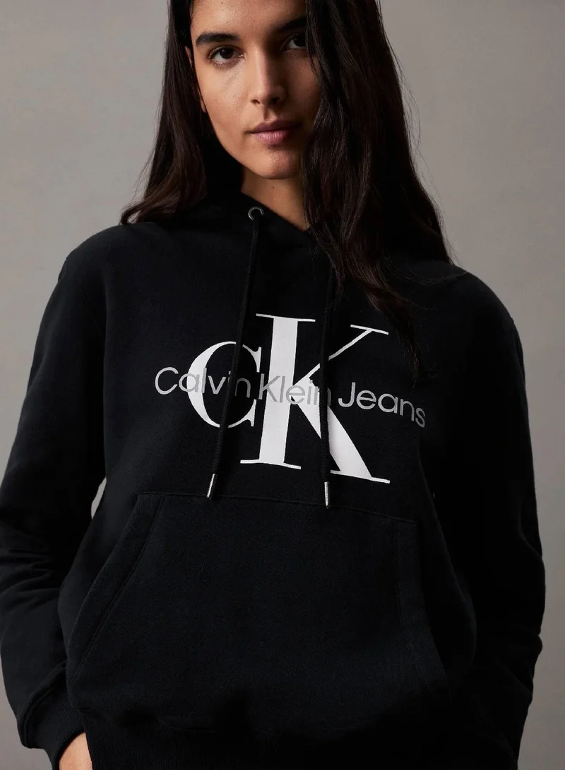 Calvin Klein Jeans Ck Black Monogram Hoodie for Women | Best Price UAE