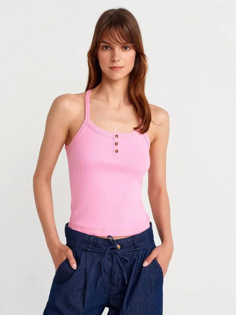 ديلفين DILVIN Slim Fit Ribbed Knit Cami Blouse