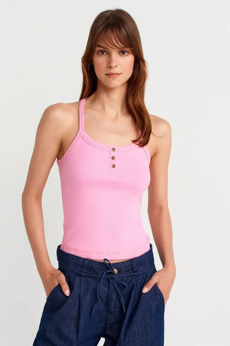 DILVIN Slim Fit Ribbed Knit Cami Blouse