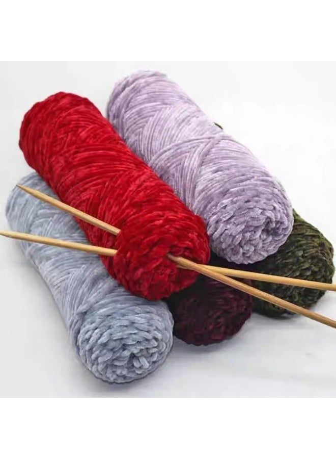 15-Pieces 100g Knitting Crochet Wool Thread Rolls,Soft Knitting Woven Yarn,DIY Hand Knitting Accessories,Randomly Mixed 15 Colours - Image 3