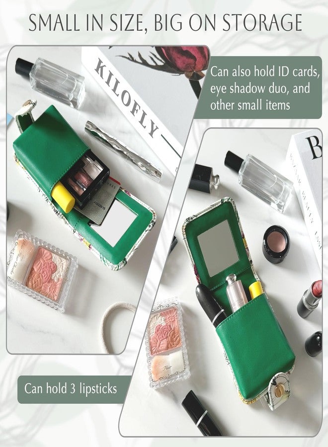 kilofly Genuine Leather Double Lipstick Case Cosmetic Makeup Holder + Gift Box - Image 3