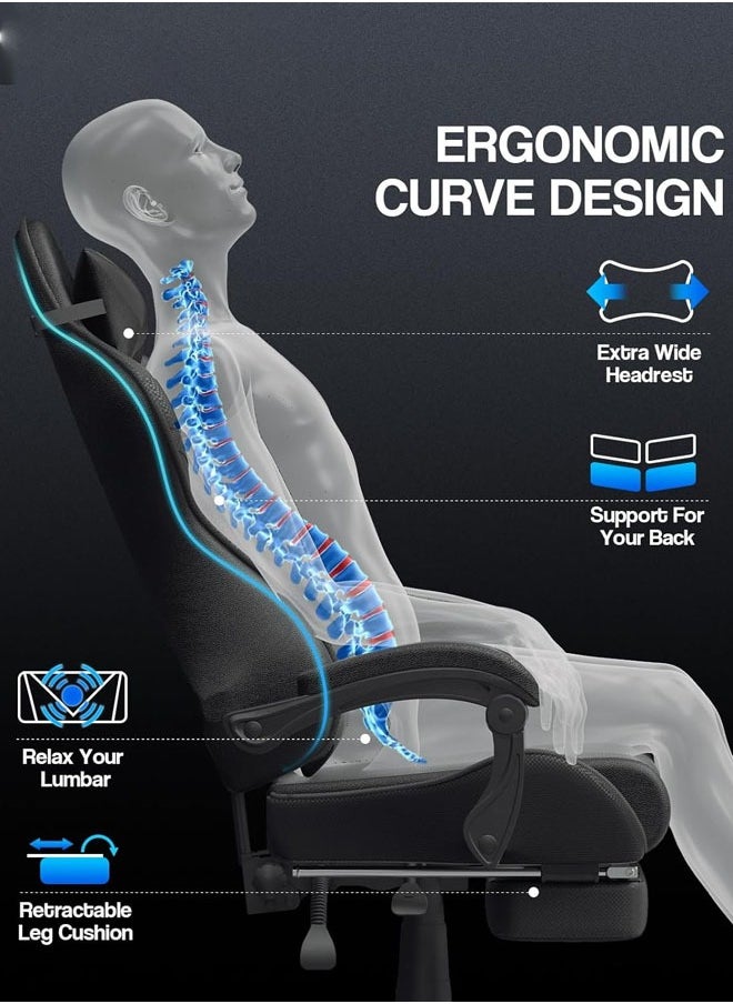 Egg - Gaming Chair Adjustable Computer Chair Pc Office Pu Leather High Back Lumbar Support Comfortable Armrest Headrest 82X29X59 Cm - Image 1