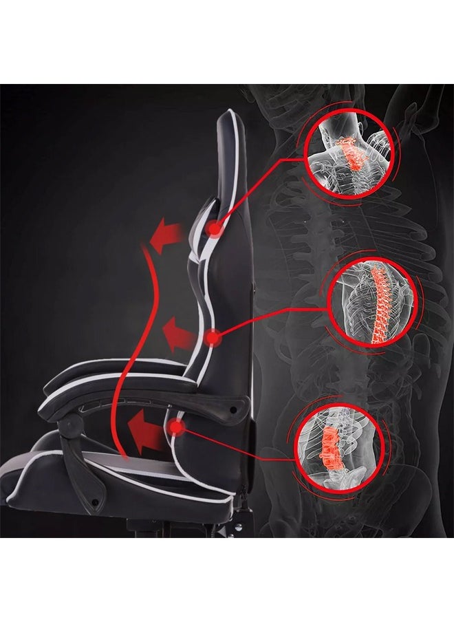 Egg - Gaming Chair Adjustable Computer Chair Pc Office Pu Leather High Back Lumbar Support Comfortable Armrest Headrest 82X29X59 Cm - Image 1