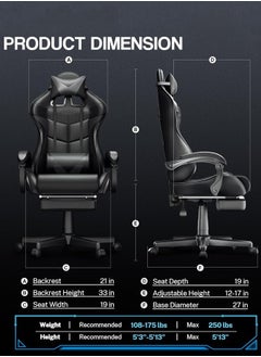 Egg Gaming Chair Adjustable Computer Chair Pc Office Pu Leather High Back Lumbar Support Comfortable Armrest Headrest 82X29X59 Cm  - Image 4