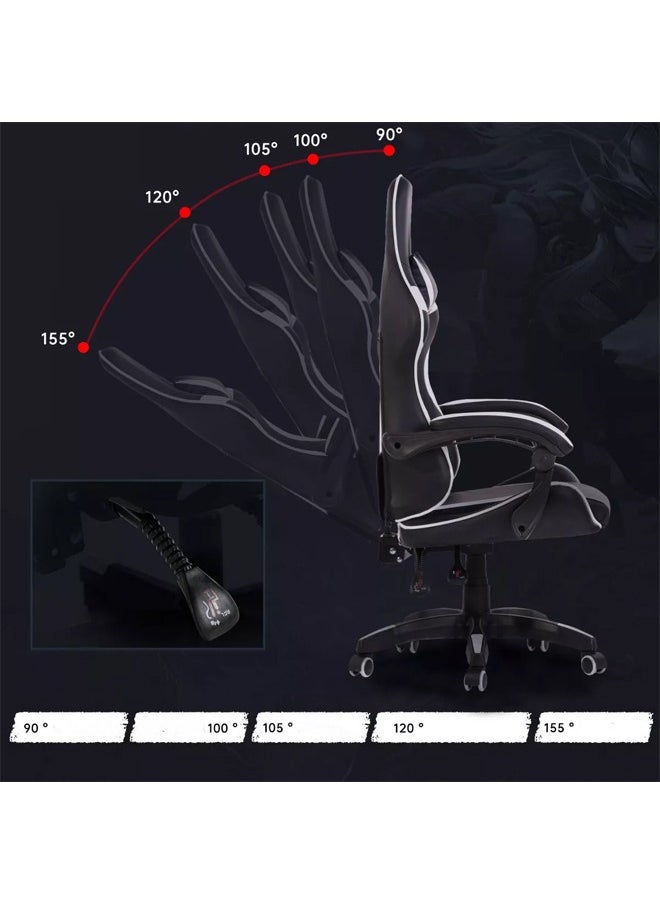 Egg Gaming Chair Adjustable Computer Chair Pc Office Pu Leather High Back Lumbar Support Comfortable Armrest Headrest 82X29X59 Cm  - Image 5