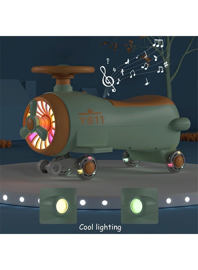 سفينة دوارة للأطفال الصغار تركيب بلاستيكي مجاني ضد الانقلاب لعمر 1-3 سنوات سفينة دوارة هزازة وموسيقى سيارة ملتوية للأطفال - Image 2