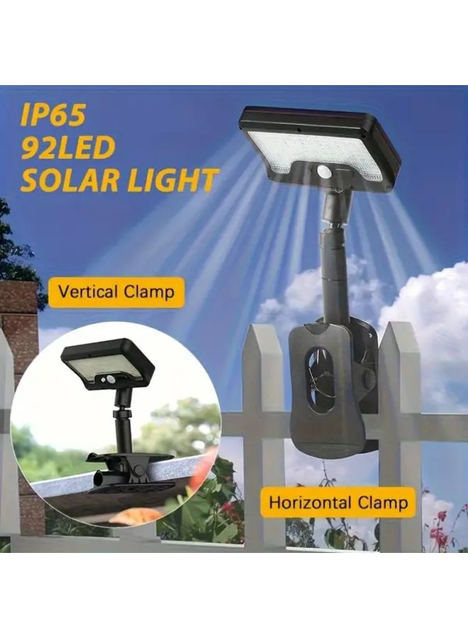 1pc IP65 Solar Outdoor Clamp Light Motion Sensor Adjustable Angle 92 LED Floodlight - Image 2