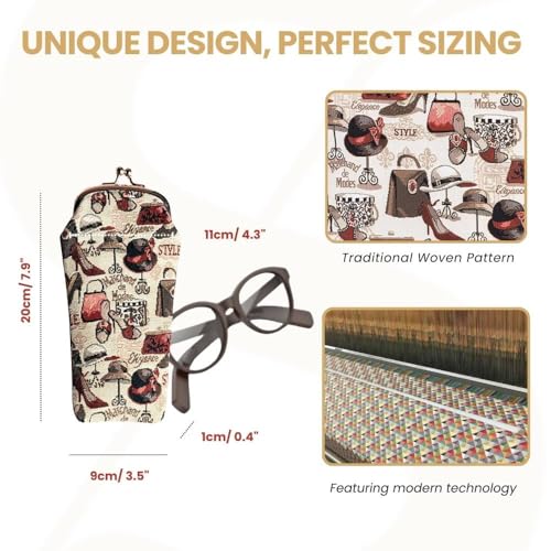 Signare Tapestry Glasses Case for Women Eyeglass Pouch With Fashion Boutique Design (GPCH-BOU) - Image 3