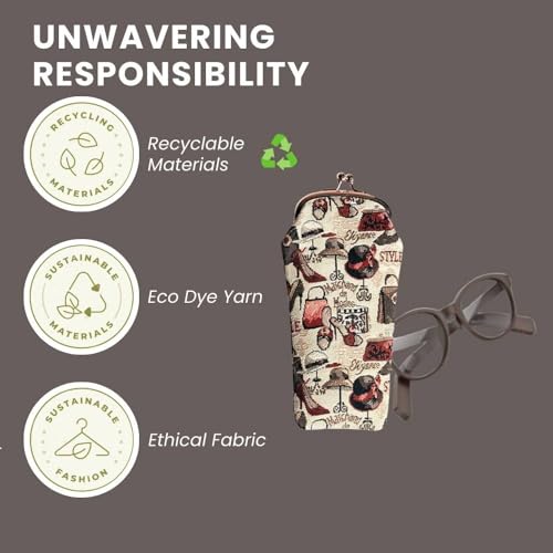 Signare Tapestry Glasses Case for Women Eyeglass Pouch With Fashion Boutique Design (GPCH-BOU) - Image 5