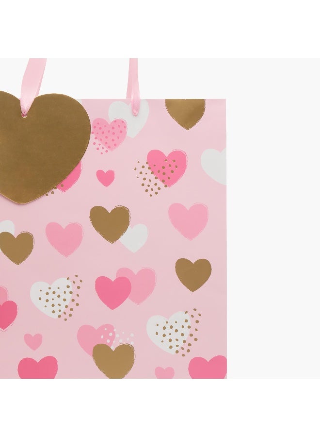 Findz Heart Print Paper Gift Bag - Large - Image 3
