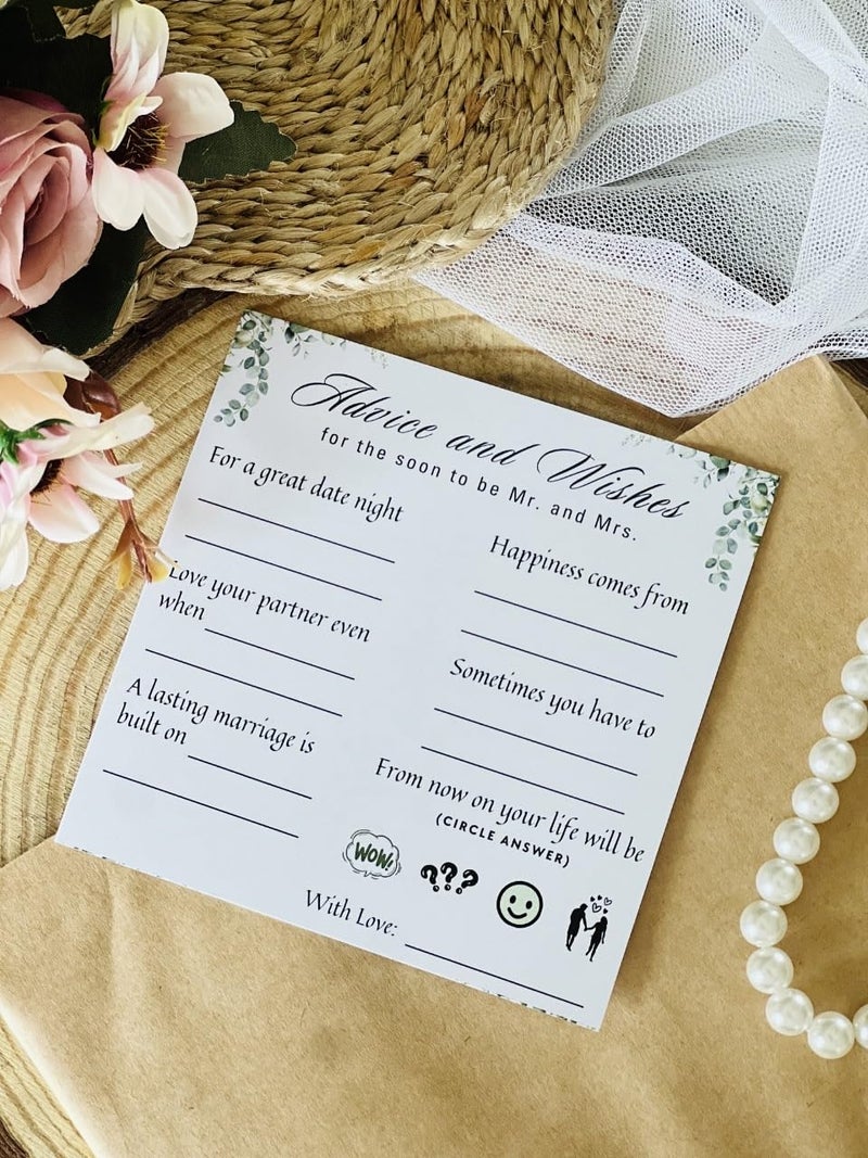 The Decor Cycle The Decor Cycle, 50 Cards in a pack, Advice and wishes for the couple to make your Wedding and Pre Wedding celebrations fun and memorable for your guests, 4x4 inches  - Image 2