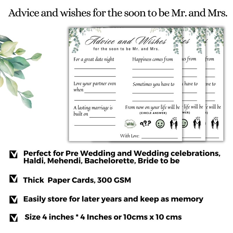 The Decor Cycle The Decor Cycle, 50 Cards in a pack, Advice and wishes for the couple to make your Wedding and Pre Wedding celebrations fun and memorable for your guests, 4x4 inches  - Image 4